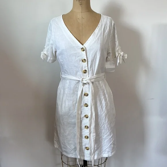 Jennifer & Grace | Dresses | Jennifer Grace Button Front Off White Linen Dress Pockets Belt S Nwt | Poshmark Jennifer & Grace | Dresses | Jennifer Grace Button Front Off White Linen Dress Pockets Belt S Nwt | Poshmark